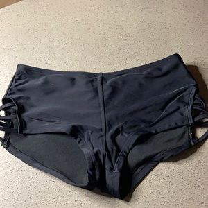 Black with Lacey side swim shorts
